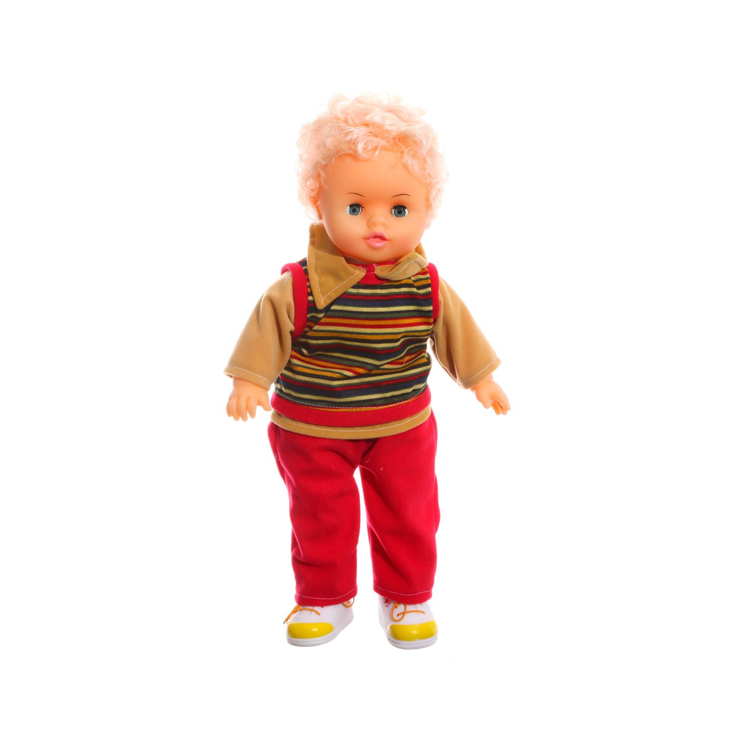 Кукла в полосатом костюмчике и ботиночках Gratwest Д43841 bayer малышка в костюмчике с вышивкой в виде ослика 38 см