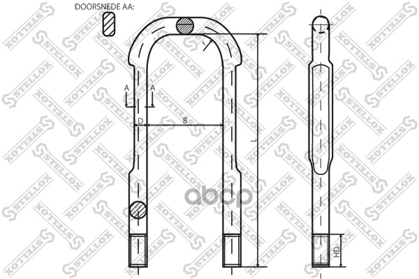 

STELLOX 8464190SX 84-64190-SX_стремянка! с гайкой прямоуг в сечении 105xM24x3x305-R\SCANIA