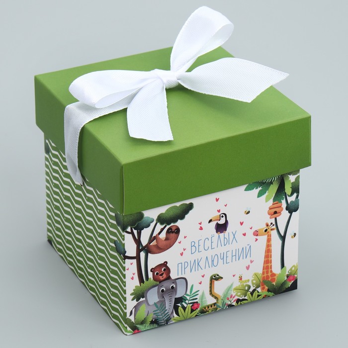 

Коробка складная Дарите Счастье Зверята 10 x 10 x 10 см, Зеленый