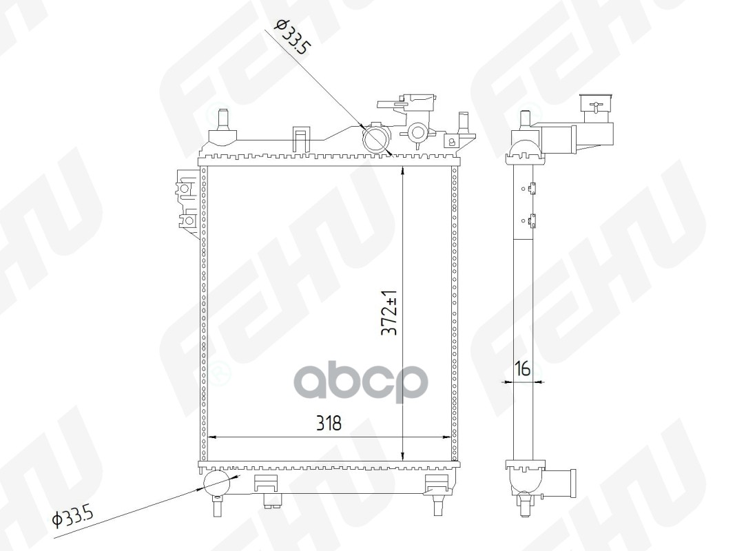 

Радиатор Охлаждения Для Hyundai Getz (02-) 1.1/1.3/1.4 FEHU frc1033