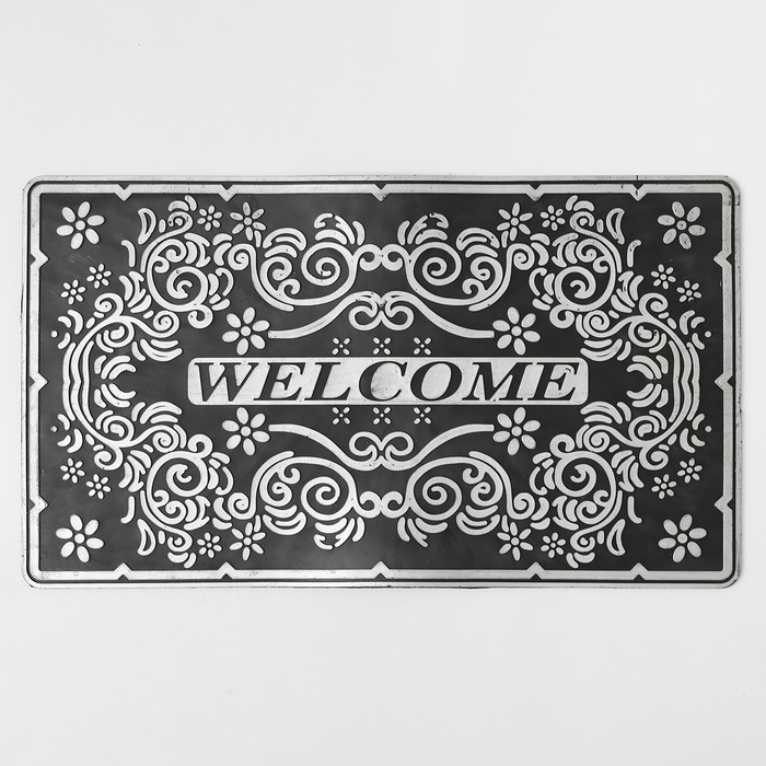 

УЦЕНКА Коврик придверный Доляна Welcome, 70×41 см, полукруглый, цвет МИКС