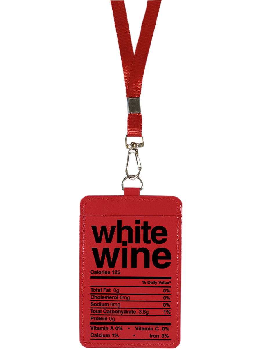 Чехол бейдж для пропуска и карт ELOLE DESIGN на ленте с принтом Wine красный