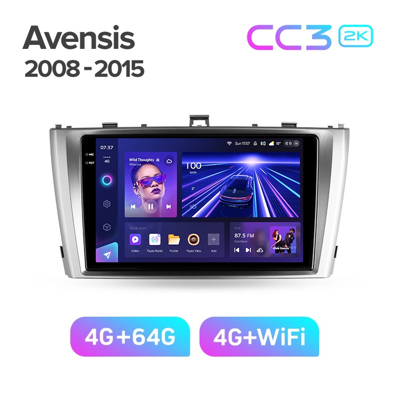 Магнитола TEYES TOYOTA AVENSIS T270 2008-2015 г CC3 2K 464ГБ 3689000₽