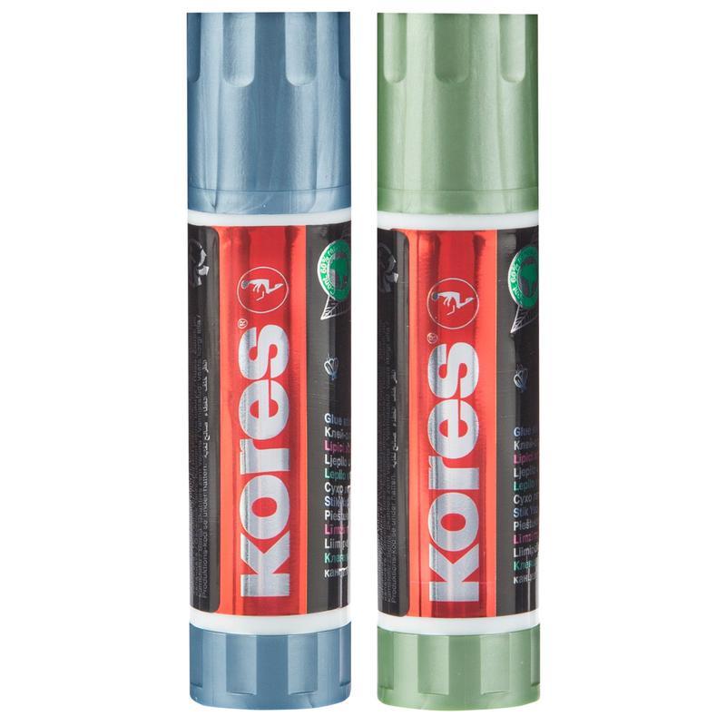 Клей-карандаш Kores Metallic Style 20г синий/зеленый корпус 2шт 12 уп