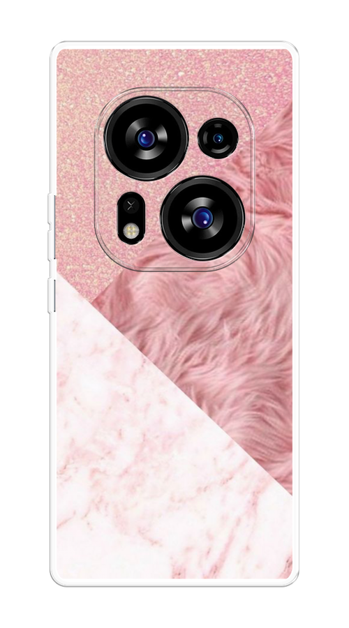 

Чехол на Tecno Phantom X2/X2 Pro "Текстурные треугольники", Розовый;белый, 303350-1