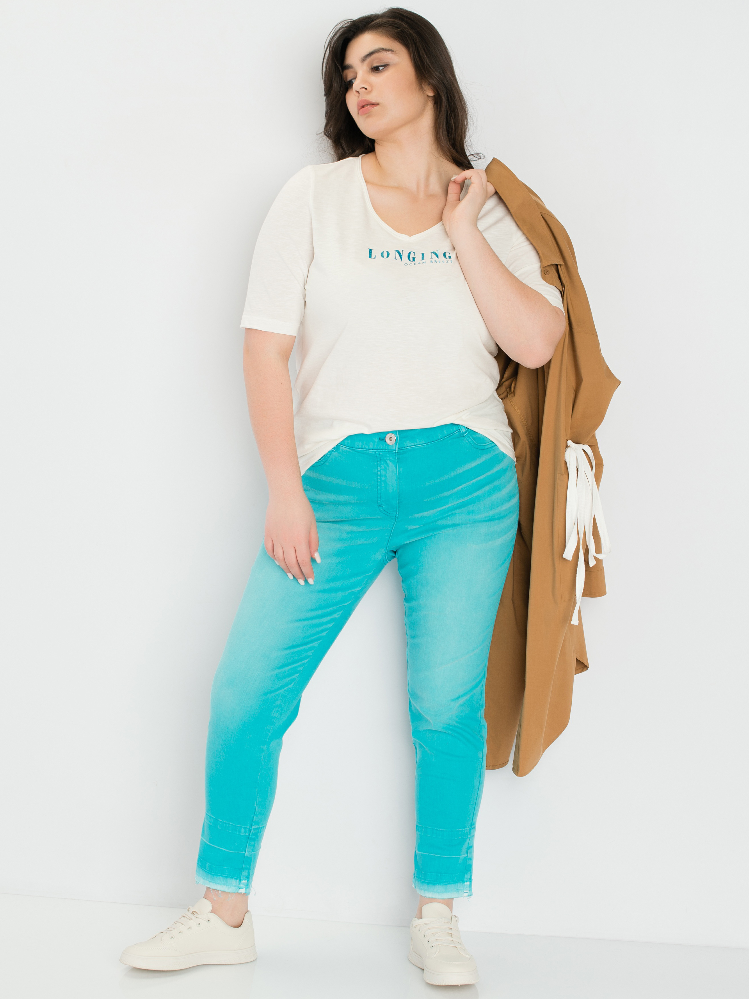 

Футболка женская SAMOON by GERRY WEBER 871033-26200-9702 белая 56, 871033-26200-9702