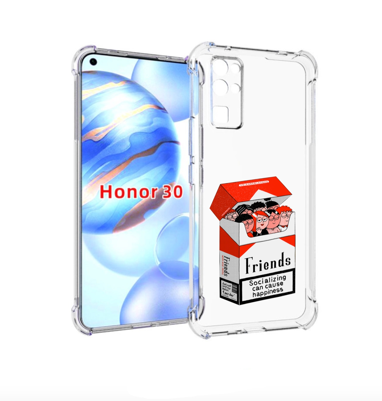

Чехол бампер MyPads друзья для Honor 30 (BMH-AN10) противоударный, Прозрачный, Tocco