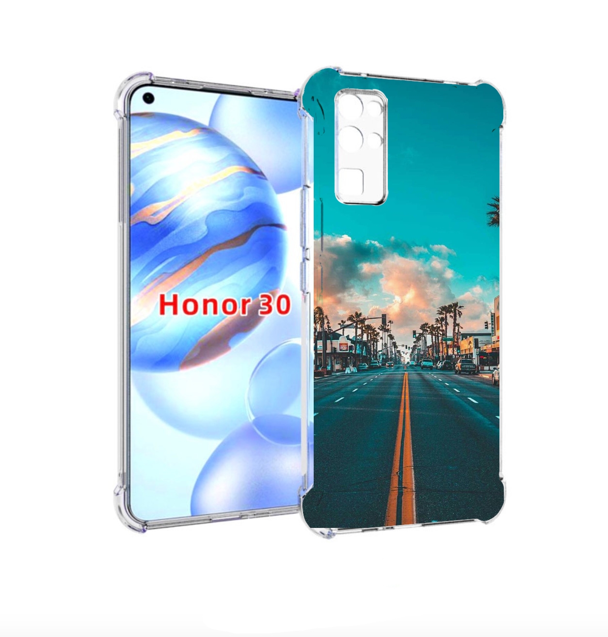 

Чехол бампер MyPads дорога-в-лос-анджелес для Honor 30 (BMH-AN10, Прозрачный, Tocco