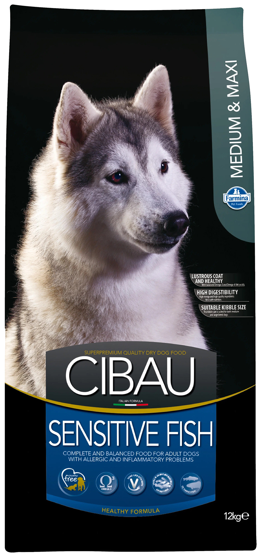 

Сухой корм для собак Farmina Cibau Sensitive Fish Medium & Maxi, 12 кг, 2 шт