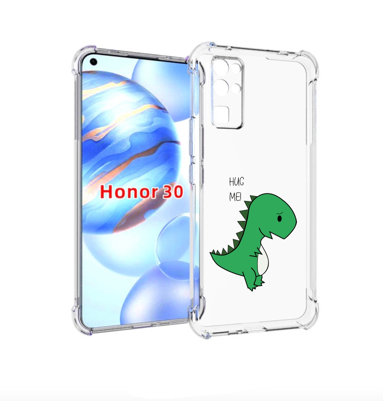 

Чехол бампер MyPads динозаврик для Honor 30 (BMH-AN10) противоуд, Прозрачный, Tocco