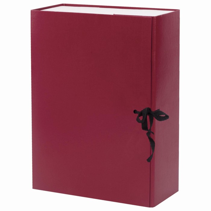 

Короб архивный с завязками А4, корешок 100 мм Calligrata, бумвинил, бордовый, 800 листов