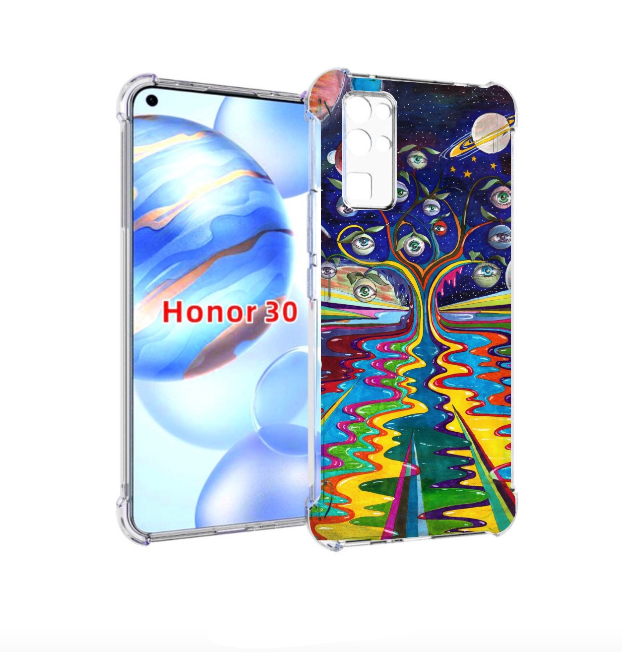 

Чехол бампер MyPads дерево с глазами акварель для Honor 30 (BMH-, Прозрачный, Tocco
