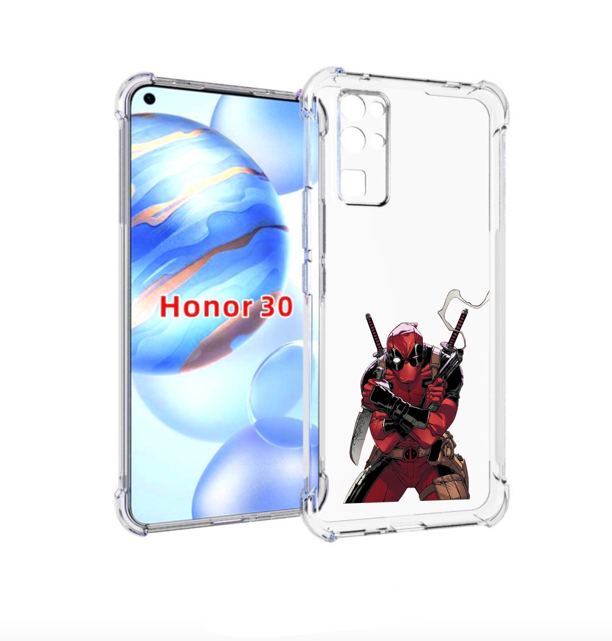 

Чехол бампер MyPads дедпул-подмигивает для Honor 30 (BMH-AN10) п, Прозрачный, Tocco