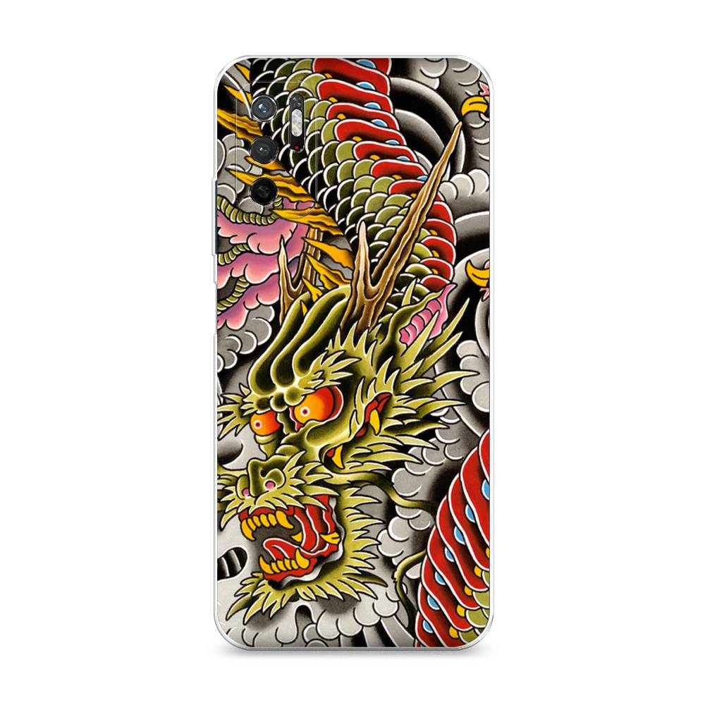 

Чехол на Xiaomi Redmi Note 11SE "Японский дракон", Желтый;розовый;красный, 315950-4