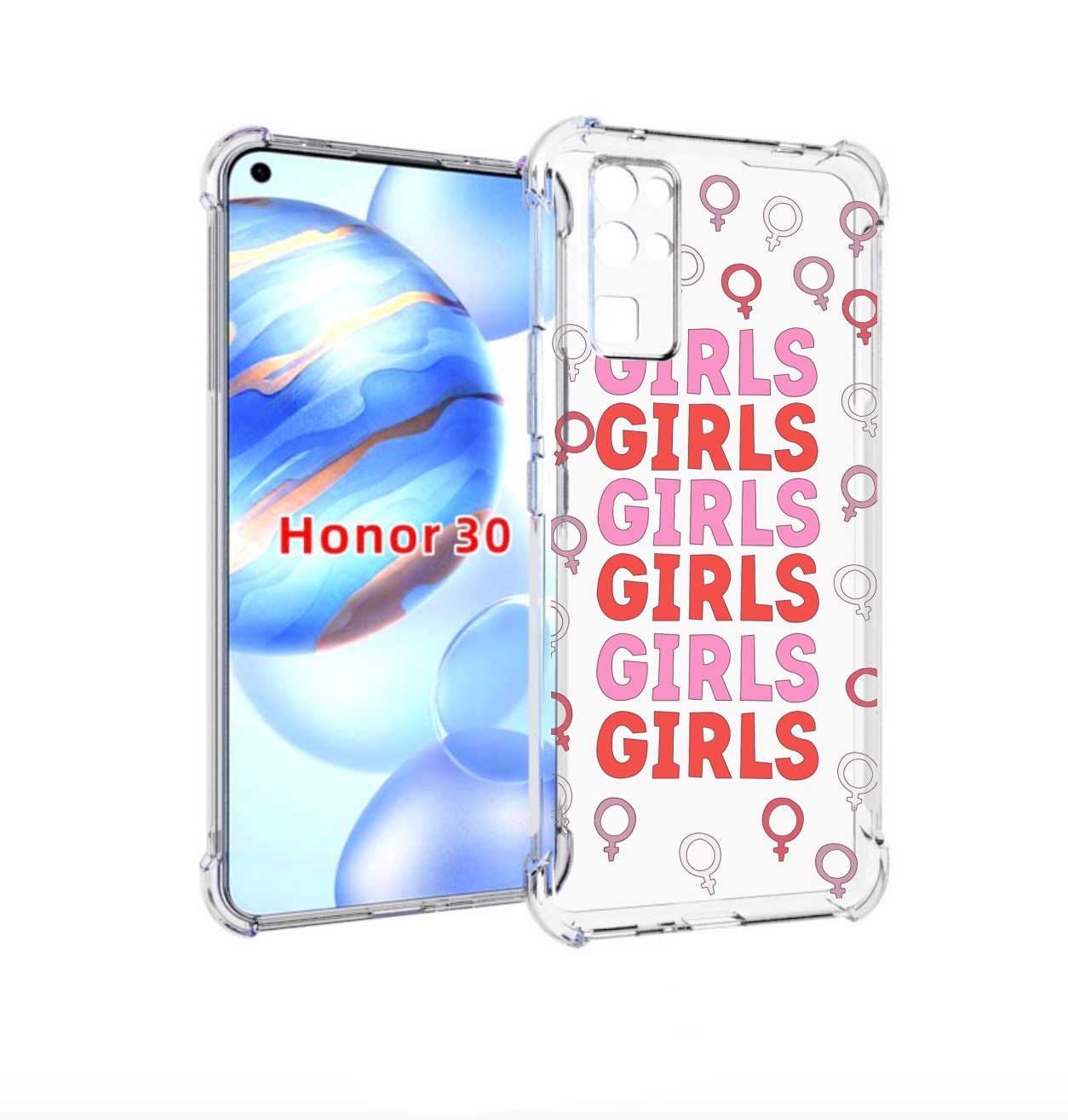 

Чехол бампер MyPads девушки!!! женский для Honor 30 (BMH-AN10) п, Прозрачный, Tocco