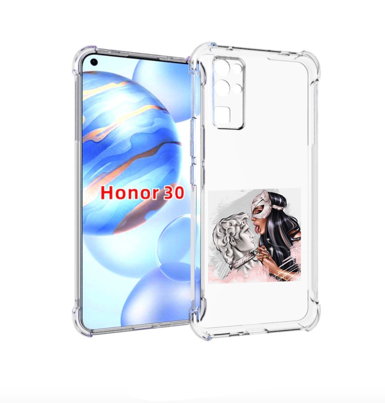 

Чехол бампер MyPads девушка-флирт женский для Honor 30 (BMH-AN10, Прозрачный, Tocco