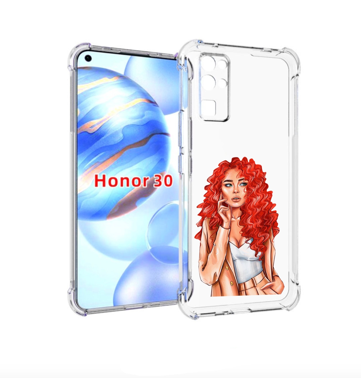 

Чехол бампер MyPads девушка-с-яркими-волосами женский для Honor, Прозрачный, Tocco