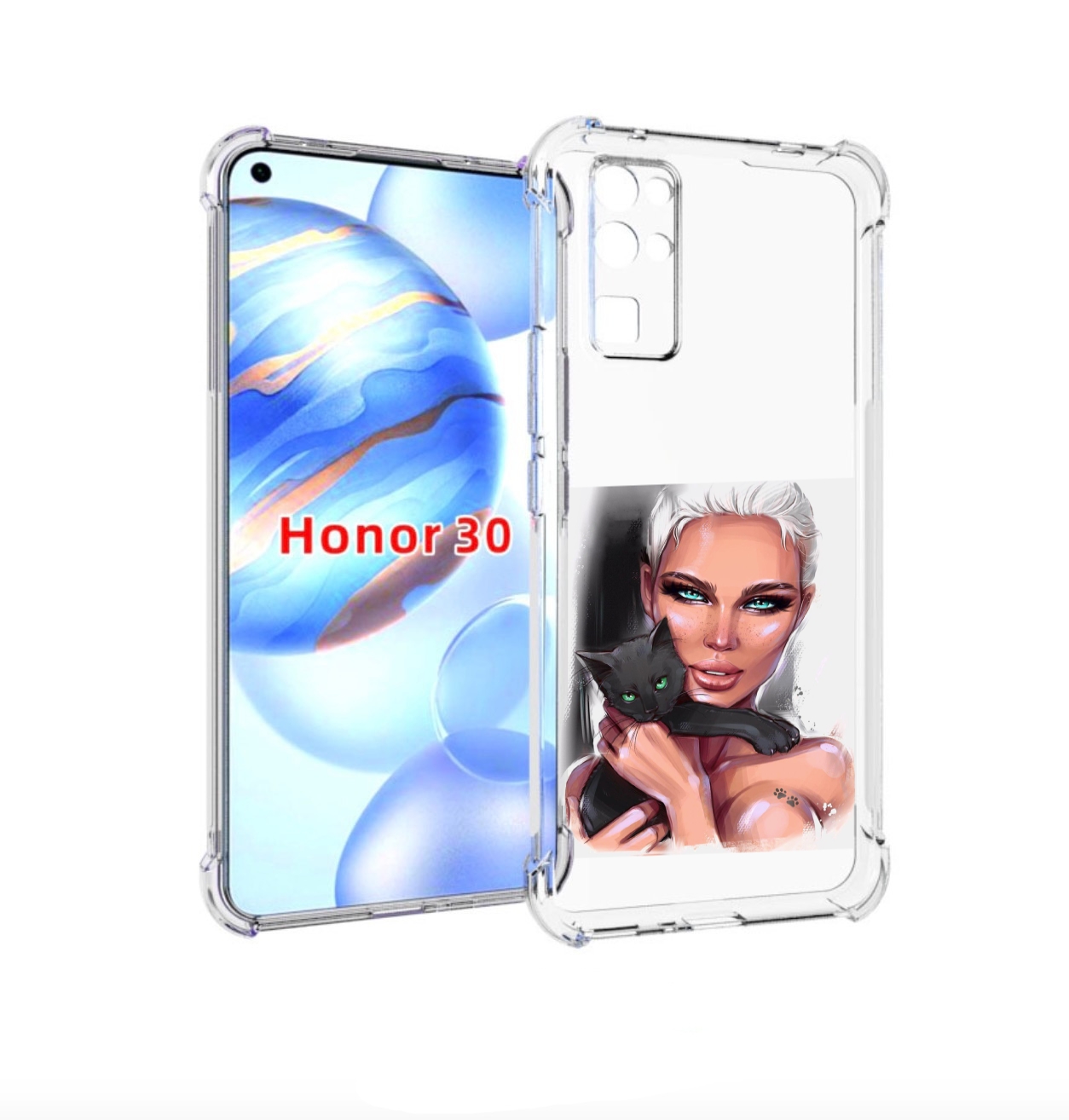 

Чехол бампер MyPads девушка-с-черным-котиком женский для Honor 3, Прозрачный, Tocco
