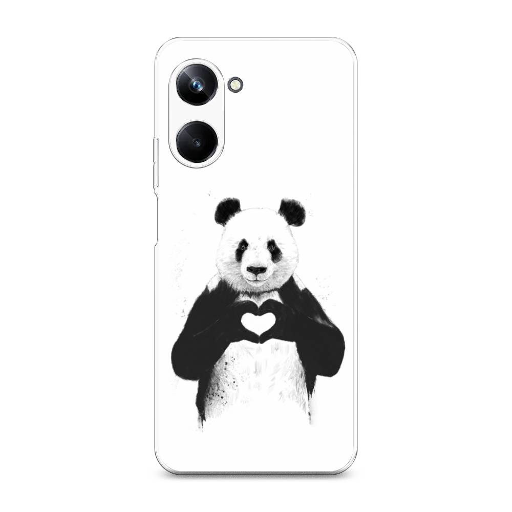

Чехол Awog на Realme 10 Pro "Панда love", Серебристый, 2512550-10