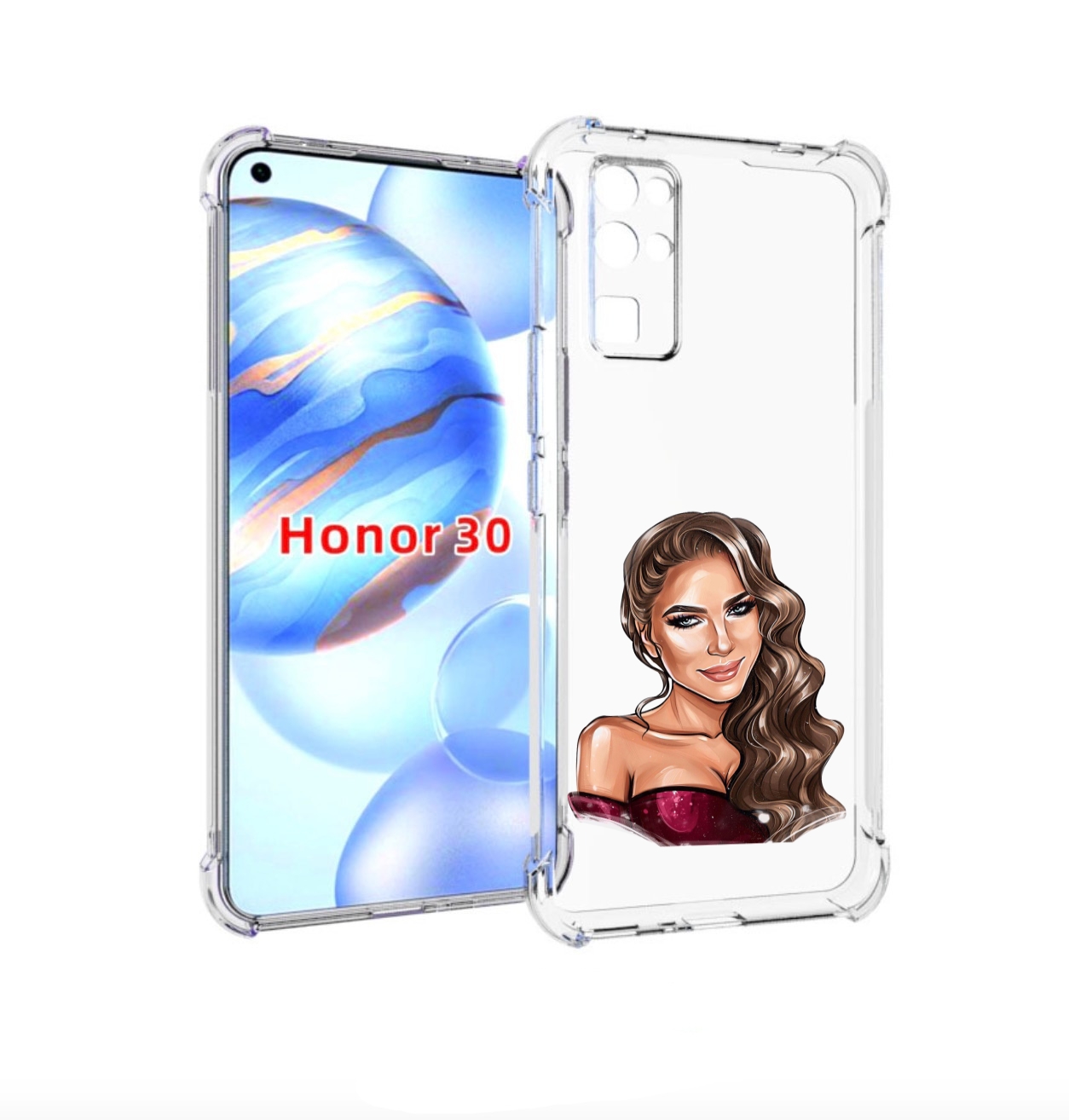 

Чехол бампер MyPads девушка-с-улыбкой женский для Honor 30 (BMH-, Прозрачный, Tocco
