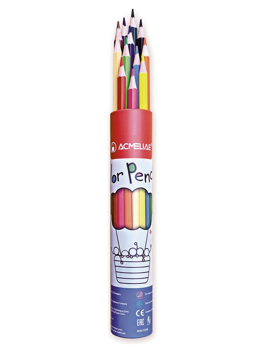 

Цветные карандаши для рисования ACMELIAE Color Pencils, 12 цветов 9801-12, Разноцветные