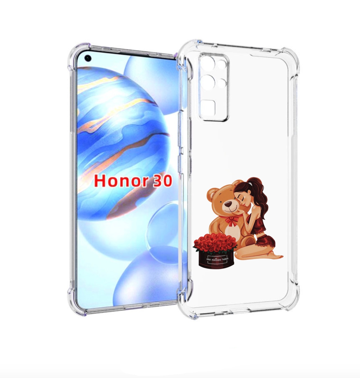 

Чехол бампер MyPads девушка-с-подарками женский для Honor 30 (BM, Прозрачный, Tocco