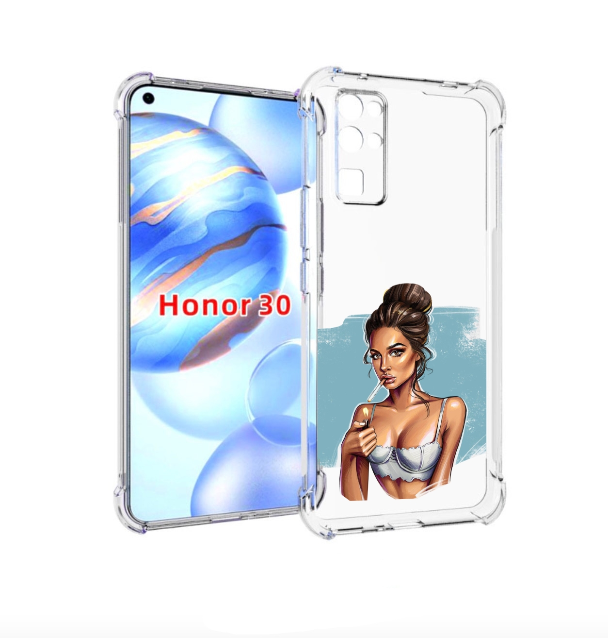 

Чехол бампер MyPads девушка-с-зажигалкой для Honor 30 (BMH-AN10), Прозрачный, Tocco