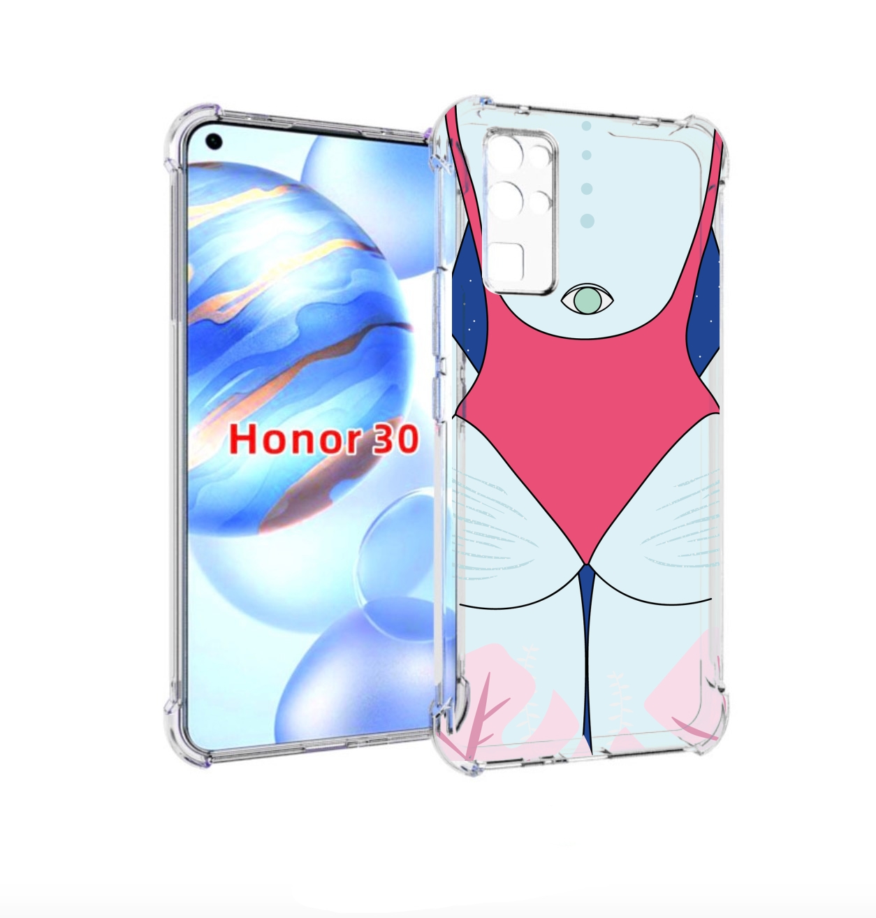 

Чехол бампер MyPads девушка-с-глазом-на-спине для Honor 30 (BMH-, Прозрачный, Tocco
