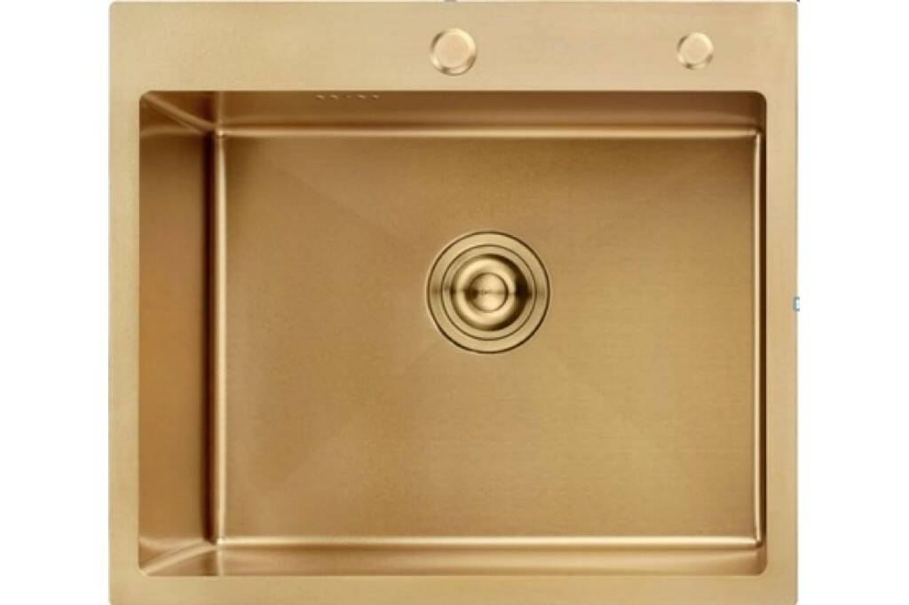 Мойка для кухни из нержавеющей стали с PVD покрытием Gerhans K36050G золото