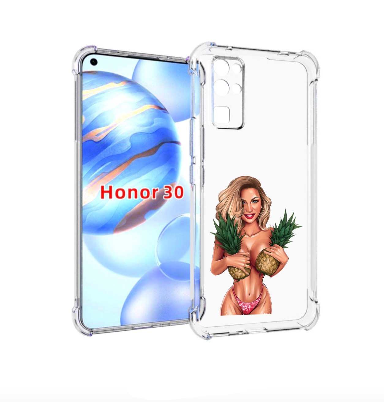 

Чехол бампер MyPads девушка-с-ананасами женский для Honor 30 (BM, Прозрачный, Tocco