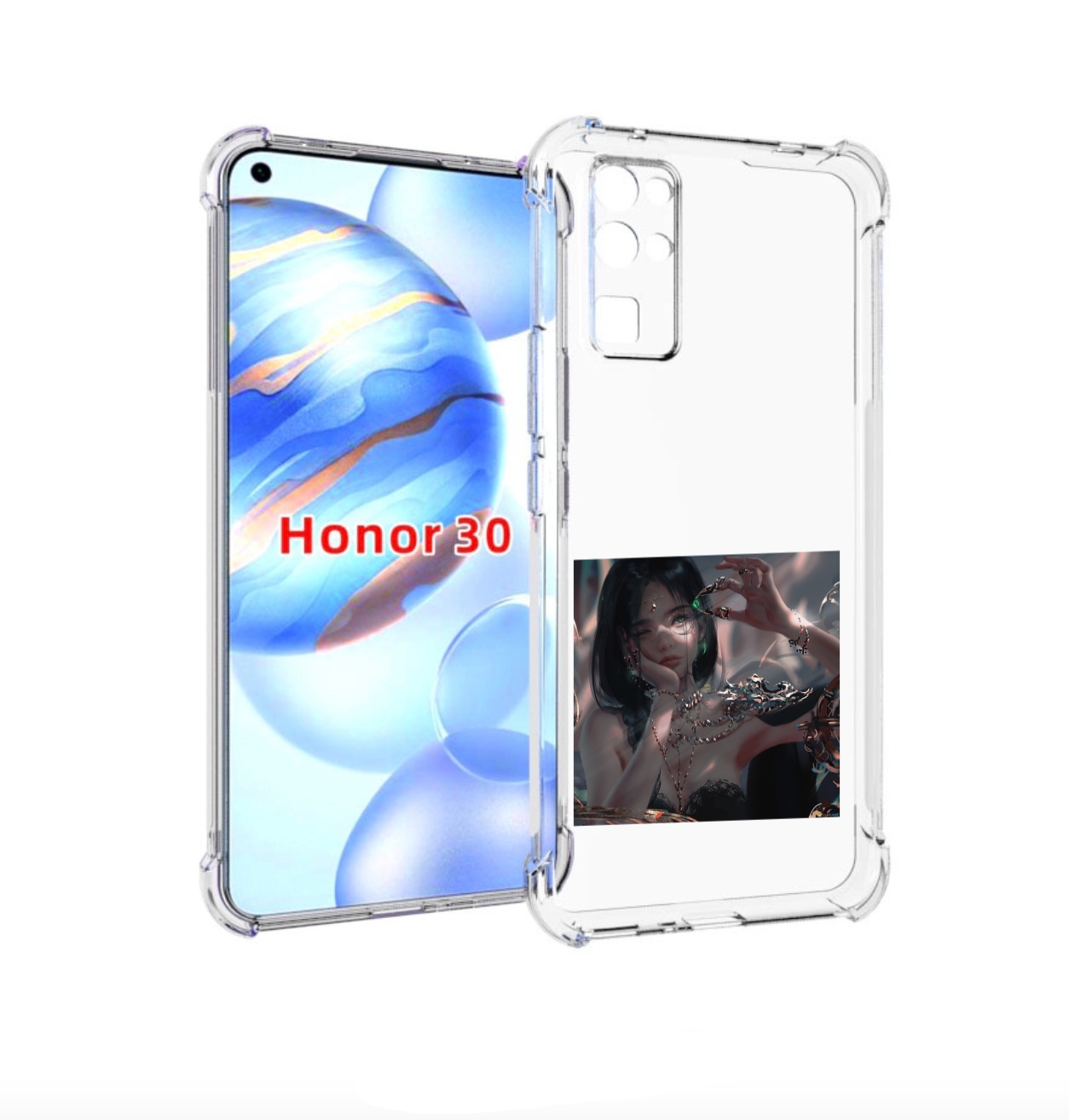 

Чехол бампер MyPads девушка-с-алмазом для Honor 30 (BMH-AN10) пр, Прозрачный, Tocco