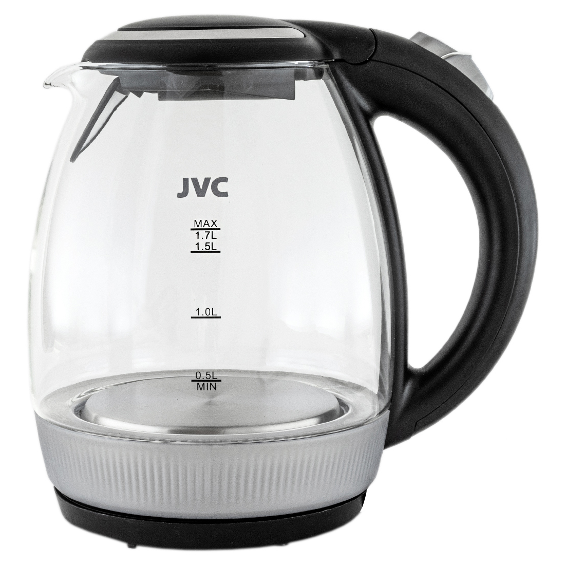 Чайник электрический JVC JK-KE1516 1.7 л черный, серебристый черный,  серебристый