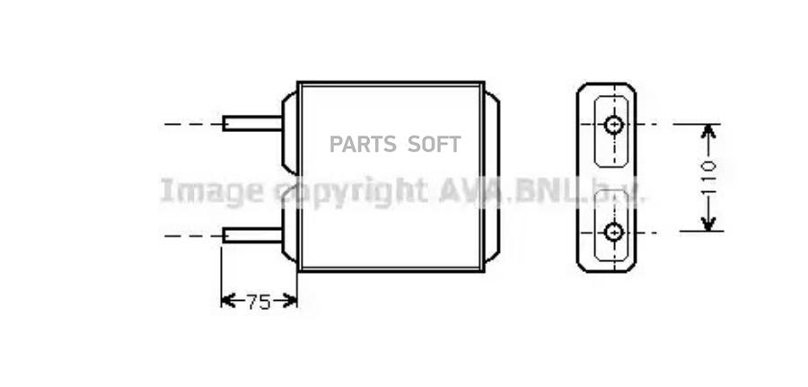 AVA OL6094 Радиатор отопителя OPEL: CORSA A TR (91_, 92_, 96_, 97_) 1.0/1.2 N/1.2 S/1.2 i/