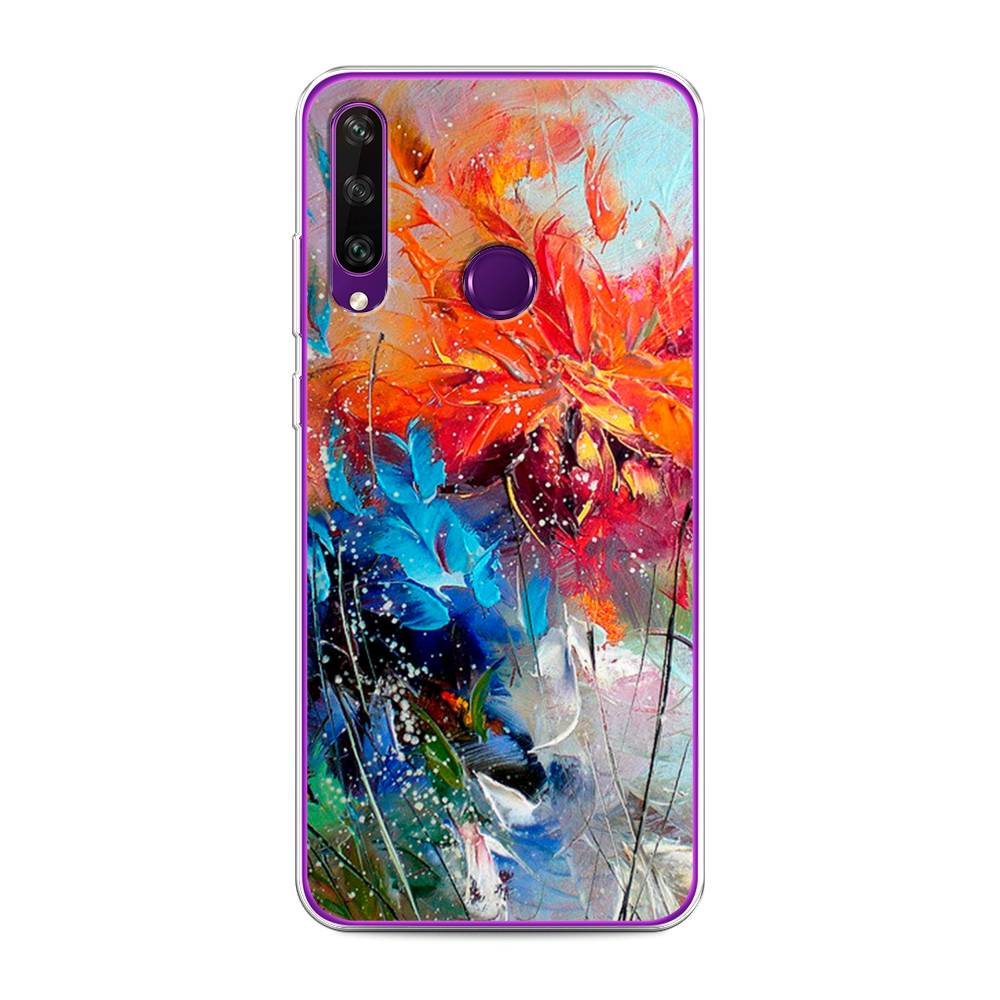 

Чехол для Huawei Y6p "Абстрактные цветы", Оранжевый;синий, 6103250-4