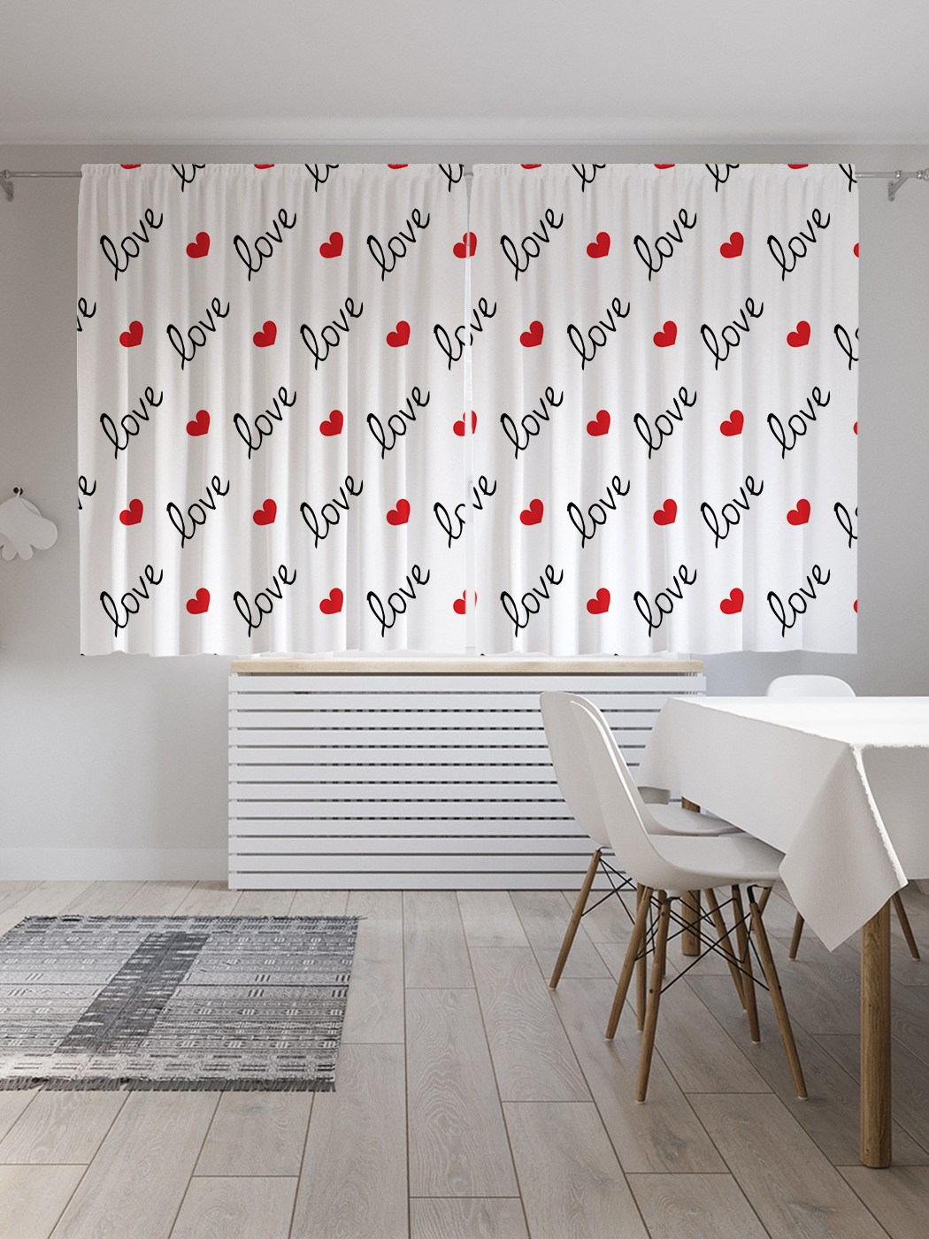 

Шторы с фотопечатью "My Love" из сатена, 290х180 см