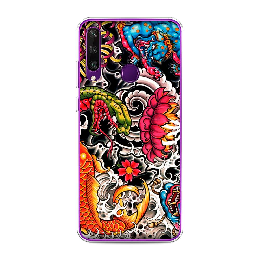 

Чехол для Huawei Y6p "Японское искусство", Красный;оранжевый;голубой, 6103250-4