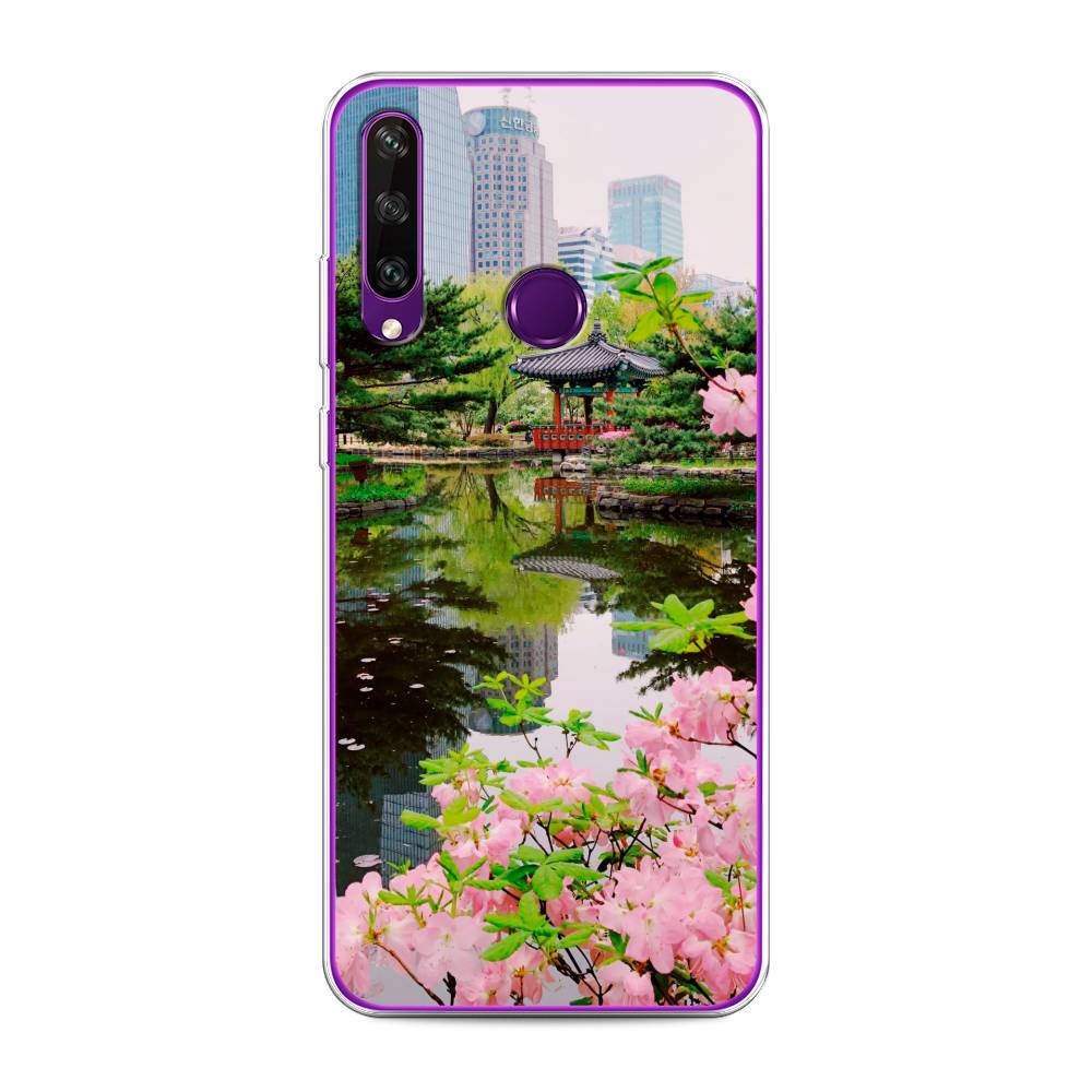 

Чехол для Huawei Y6p "Сакура возле озера", Зеленый;розовый;голубой, 6103250-2
