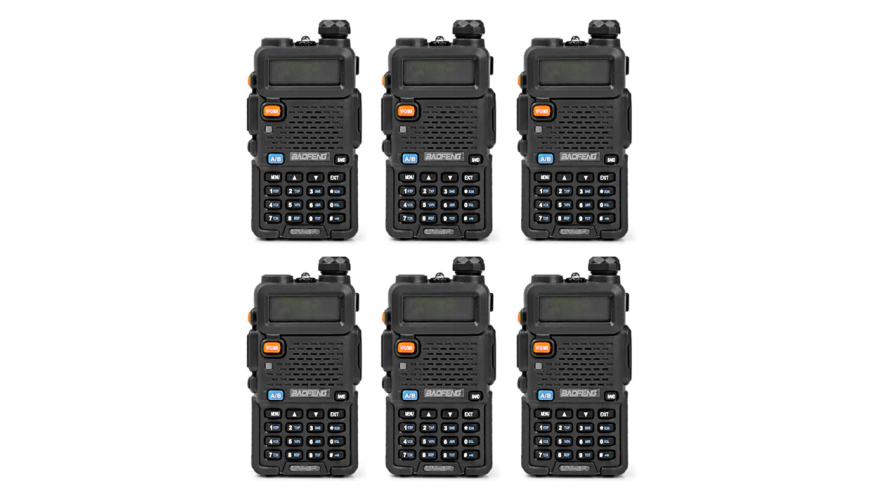 

Портативная радиостанция Baofeng UV-5R черный, 6 шт., UV-5R