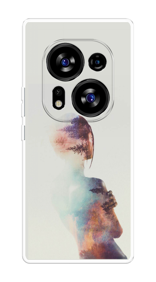 

Чехол на Tecno Phantom X2/X2 Pro "Девушка-лес", Розовый;голубой;серый, 303350-1
