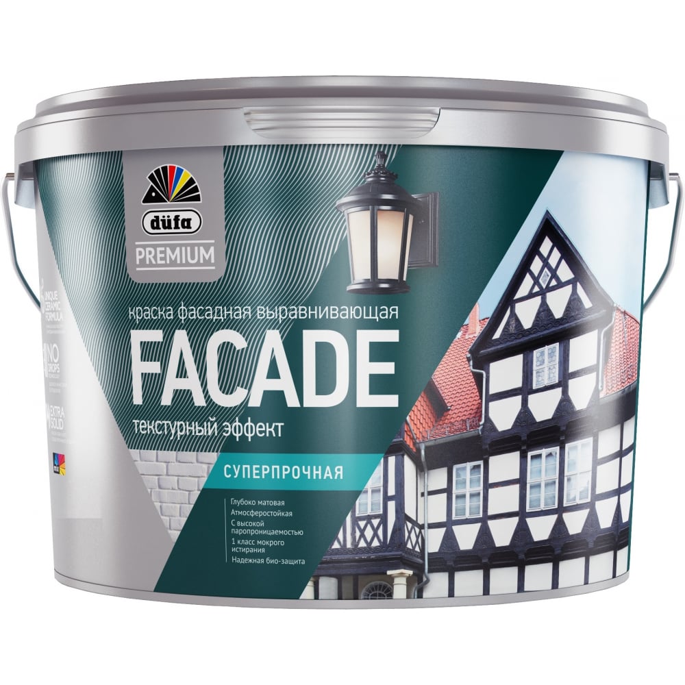 

Фасадная краска Dufa Premium FACADE суперпрочная, base 1, 2,5 л Н0000004344, Белый