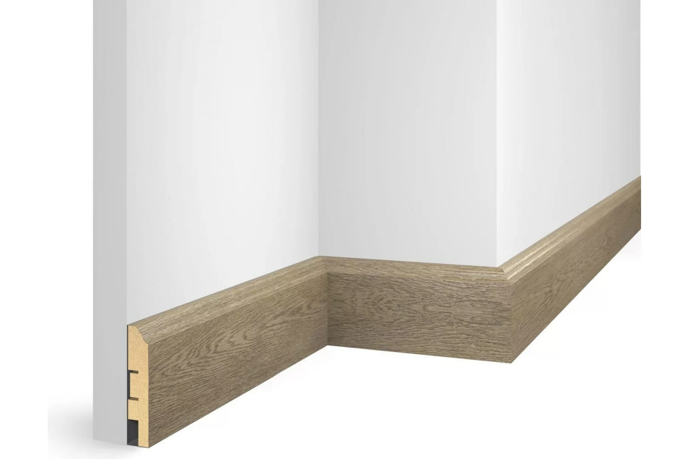 

Плинтус COSCA DECOR ЕP07 NanoFlex дуб Корсика, 80x16x2400 мм, МДФ СПБ081697