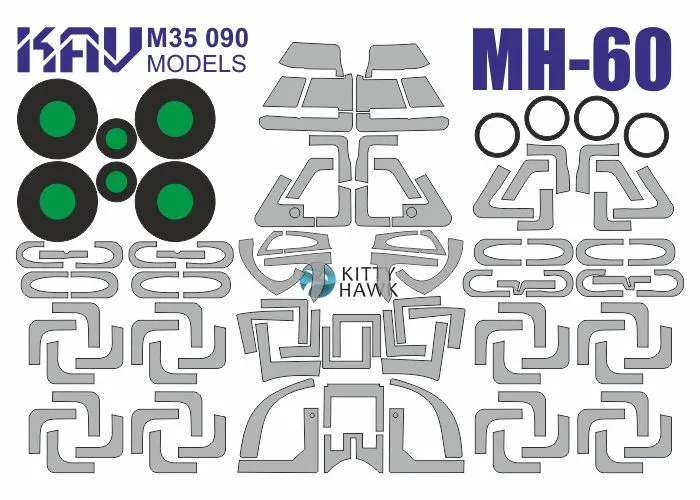 

Окрасочная маска KAV Models 1/35 на MH-90 Kitty Hawk M35 090