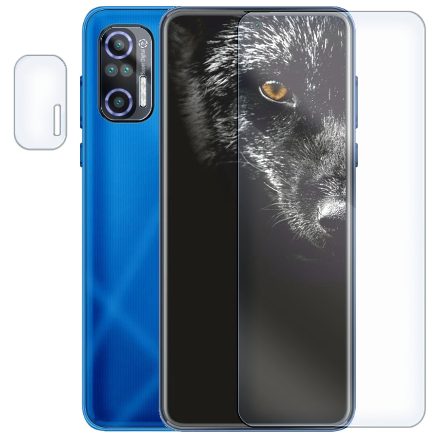 

Стекло защитное гибридное Krutoff для Black Fox B10 + защита камеры, 2 шт