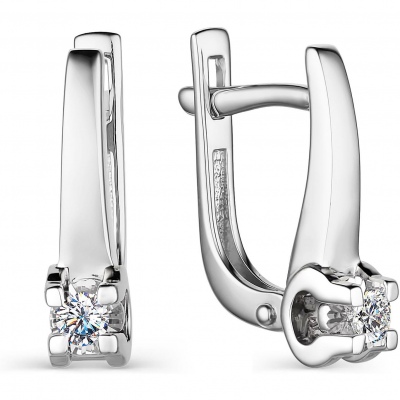 

Серьги с 2 бриллиантами из белого золота Алкор 24003-200, 24003-200