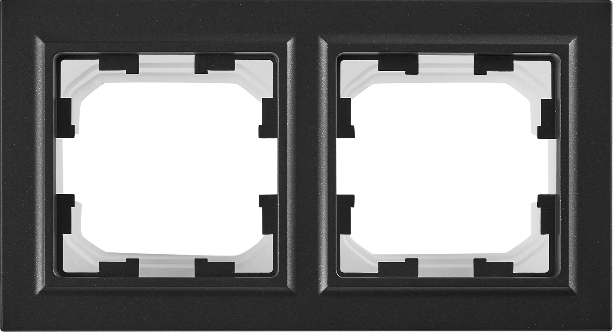 Рамка для розеток и выключателей Brite 2 поста IP44 цвет черный
