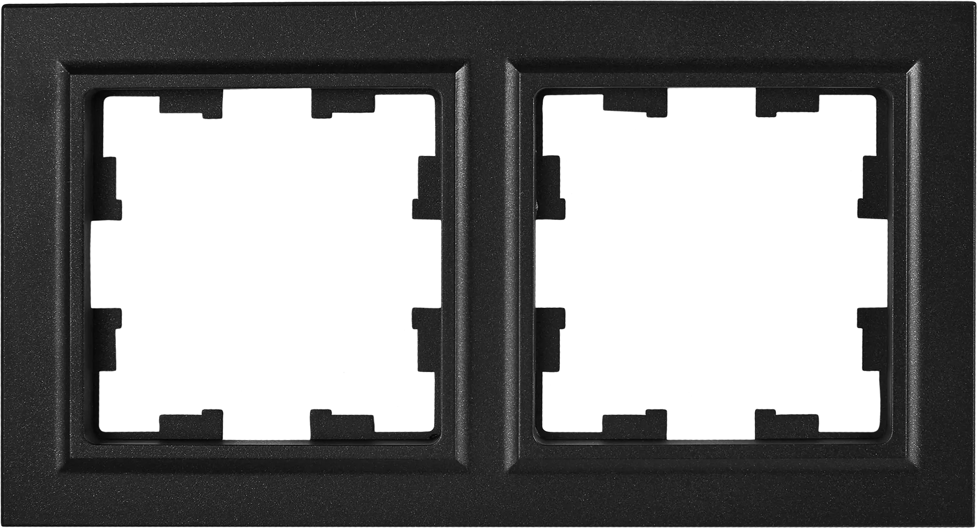 Рамка для розеток и выключателей Brite 2 поста цвет черный