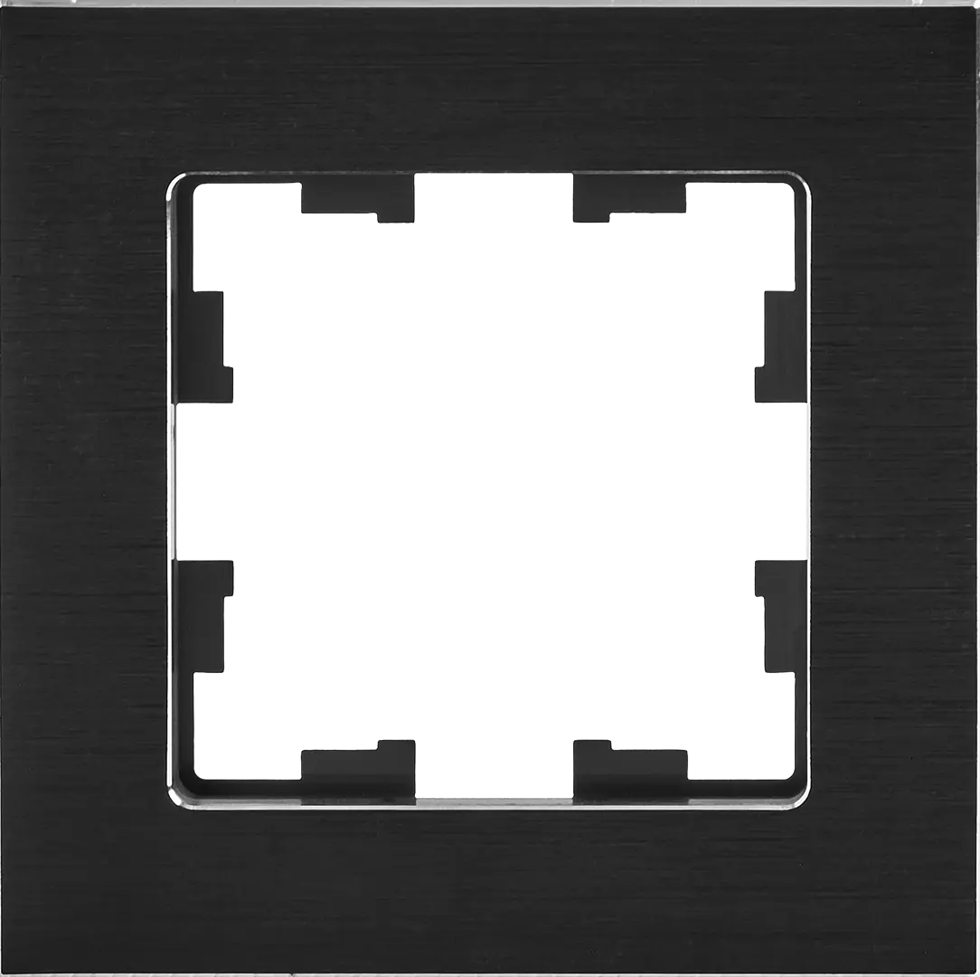 Рамка для розеток и выключателей Brite 1 пост металл цвет черный