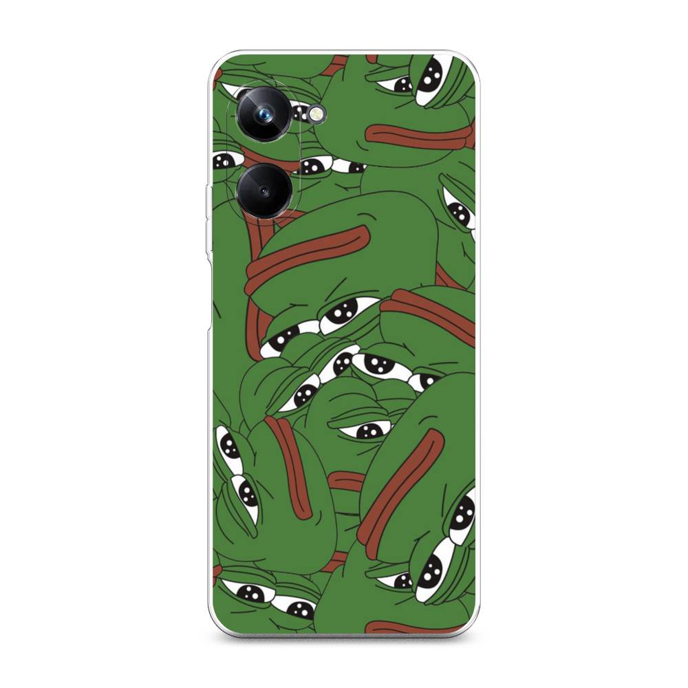 

Чехол Awog на Realme 10 Pro "Печальный frog", Зеленый;белый, 2512550-9