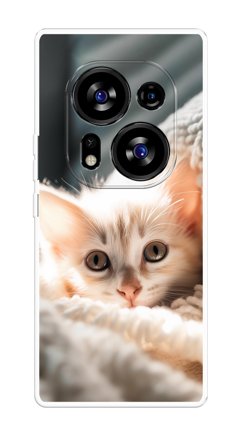 

Чехол на Tecno Phantom X2/X2 Pro "Белый шкодливый котенок", Серый;белый;бежевый;оранжевый, 303350-1