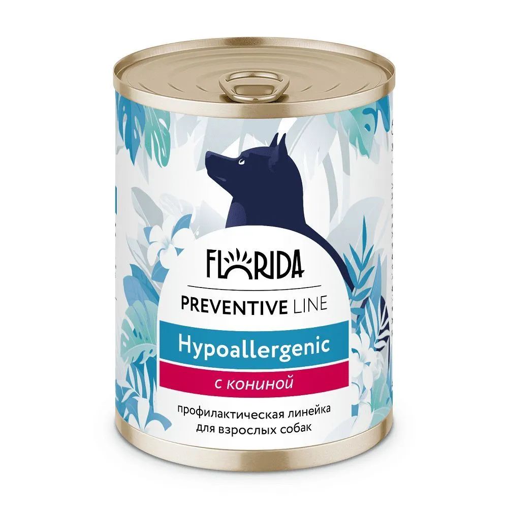 

Влажный корм для собак Florida Preventive Line Hypoallergenic с кониной, 340 г